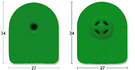 "Бирка ушная MF P/P 27x34 TMP, зелёная"