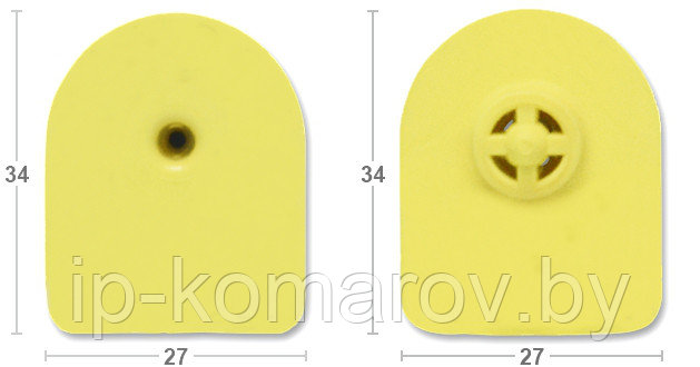 "Бирка ушная MF P/P 27x34 TMP, жёлтая" - фото 1 - id-p82193236