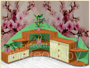 Комплект тумб (для уголка природы), р-р 2000*1600*1000