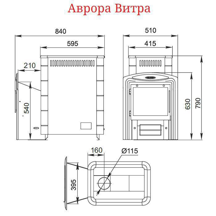 Печь банная Термофор (TMF) Аврора XXL Inox Витра Иллюминатор антрацит НВ - фото 3 - id-p82197371