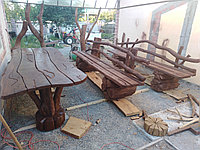 Набор мебели из массива дуба "Рустикальный №2" 3 метра 3 предмета