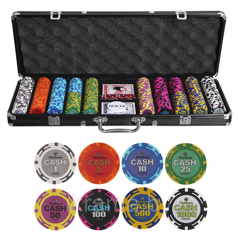 Набор для покера Cash на 500 фишек - фото 1 - id-p82219171