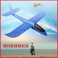 Детский игрушечный светящийся самолет планер из пенопласта, дальность 20-30 метров, размер 48 см