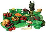 Набор пластиковых зелёных контейнеров для продуктов Stay Frech Green 10 предметов, фото 5