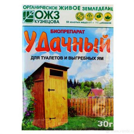 Биопрепарат для туалетов и выгребных ям Удачный, 30 грамм