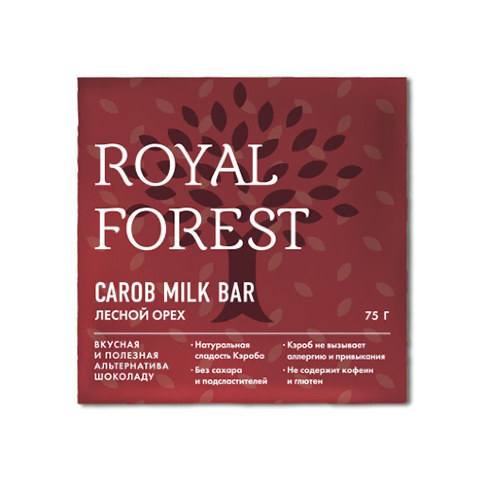 Шоколад из кэроба с лесным орехом ROYAL FOREST, 75 г