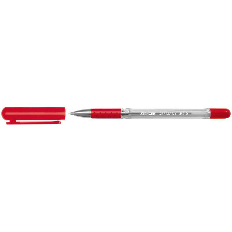 Ручка шариковая STANGER M1.0 Softgrip красная (цена с НДС)