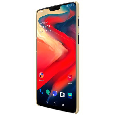 Пластиковый чехол с пленкой Nillkin Super Frosted Shield Золотой для OnePlus 6 - фото 2 - id-p82381863