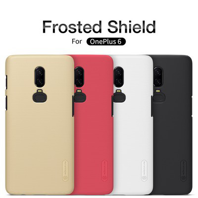 Пластиковый чехол с пленкой Nillkin Super Frosted Shield Золотой для OnePlus 6 - фото 4 - id-p82381863