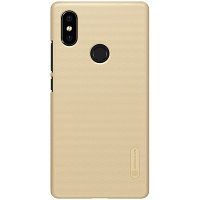 Пластиковый чехол с пленкой Nillkin Super Frosted Shield Золотой для Xiaomi Mi8 SE