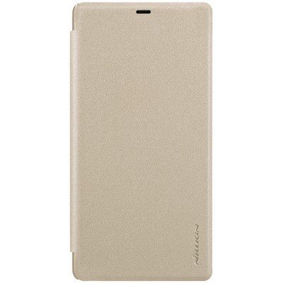 Полиуретановый чехол книга Nillkin Sparkle Leather Case Золотой для Xiaomi Mi8 SE - фото 1 - id-p82381940