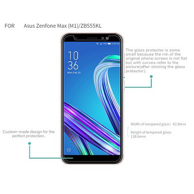 Противоударное защитное стекло с пленкой на камеру Nillkin Amazing H для Asus ZenFone Max M1 ZB555KL - фото 2 - id-p82381950