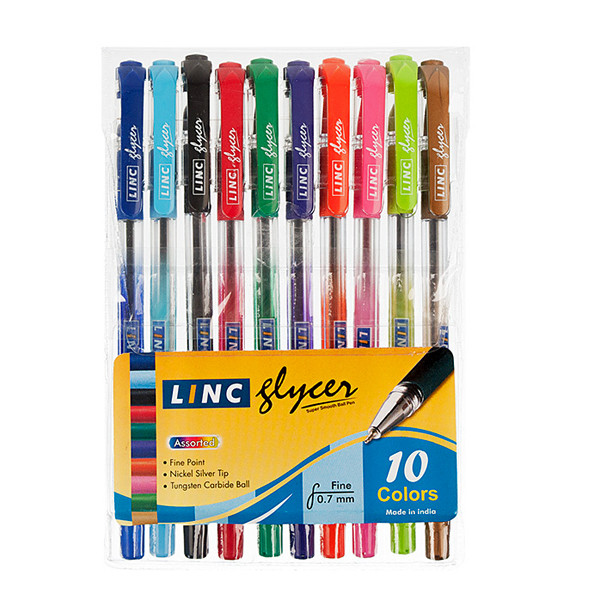 Набор ручек гелевых Linc Glycer 10шт/10цветов (цена с НДС)