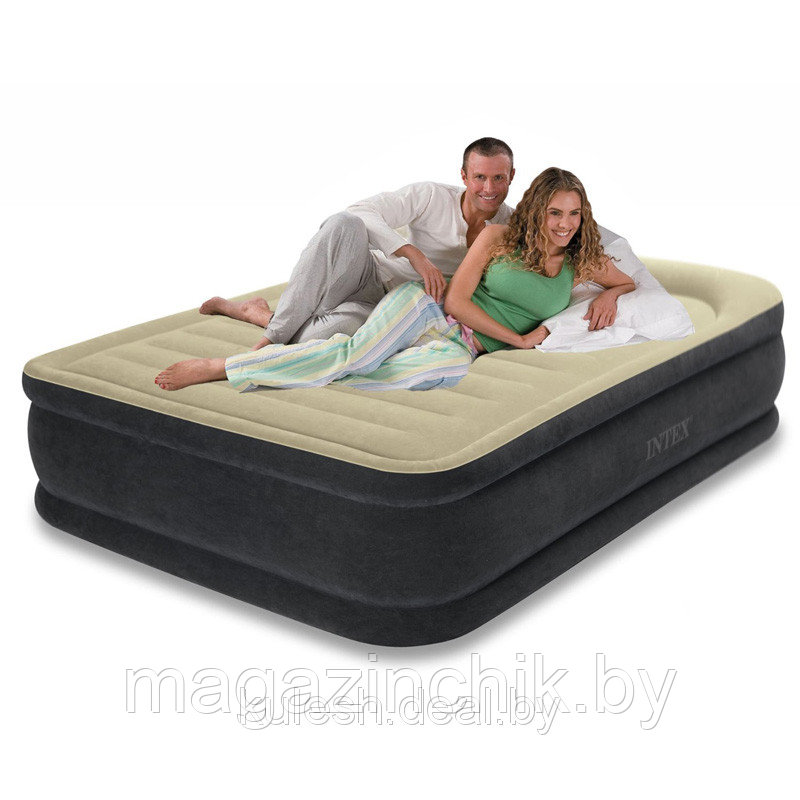 Надувная двуспальная кровать Intex 64408 Queen Premium Comfort с встроенным электронасосом 152*203*46см - фото 1 - id-p3967052