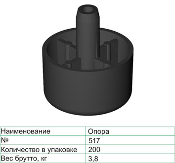 Опора мебельная 517 - фото 1 - id-p82402394