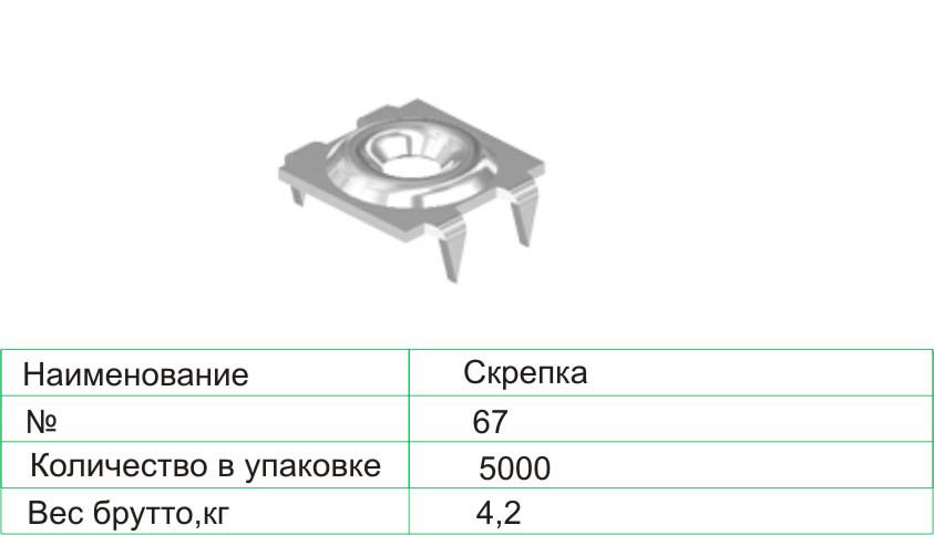 Скрепка мебельная 67