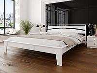 Кровать из массива ольхи «Венеция», цвет белый 140х200 темный орех