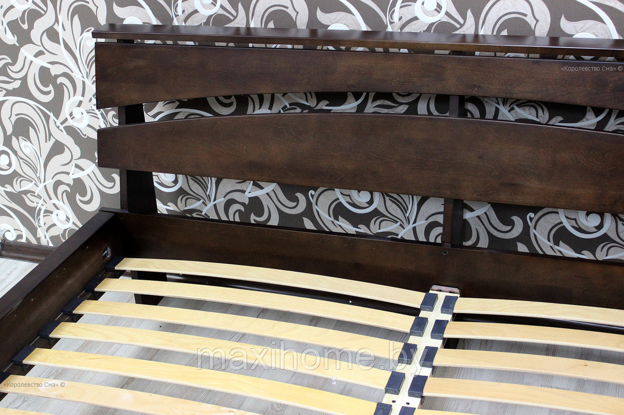 Кровать из массива ольхи «Венеция», цвет темный орех 140х200 - фото 4 - id-p82403064