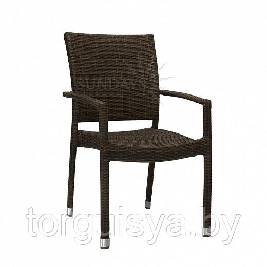 Садовый стул Garden4you WICKER 1336, тёмно-коричневый - фото 1 - id-p82407746