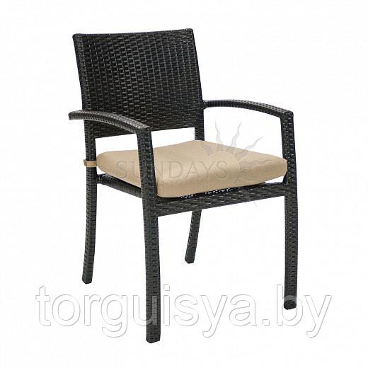 Садовый стул с подушкой Garden4you STELLA 13145, тёмно-коричневый - фото 1 - id-p82407748