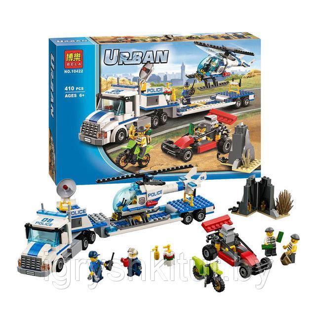 Конструктор Bela Urban10422 аналог Lego City 60049 "Полицейский перевозчик вертолёта" (410 деталей), арт.10422 - фото 1 - id-p82406297