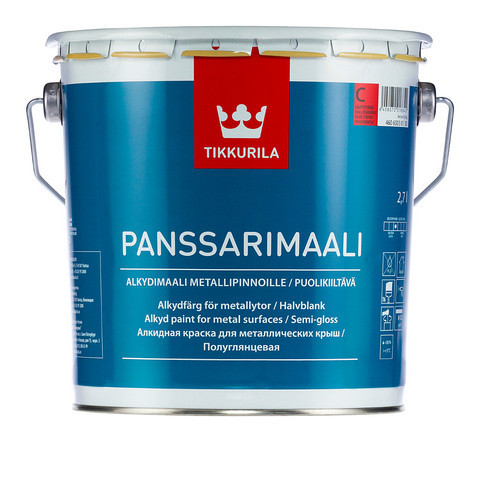 Панссаримаали алкидная краска- Panssarimaali для металлических крыш,база С 0,9л
