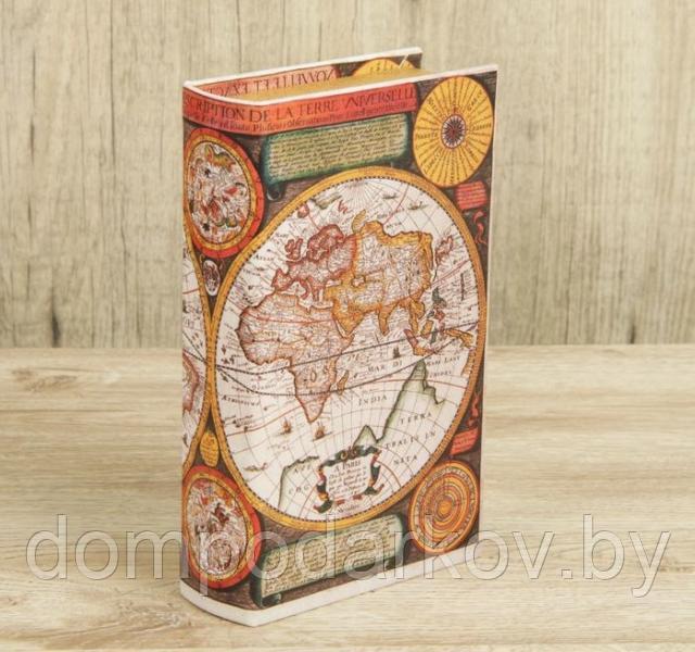 Сейф-книга дерево "Карта Колумба" кожзам