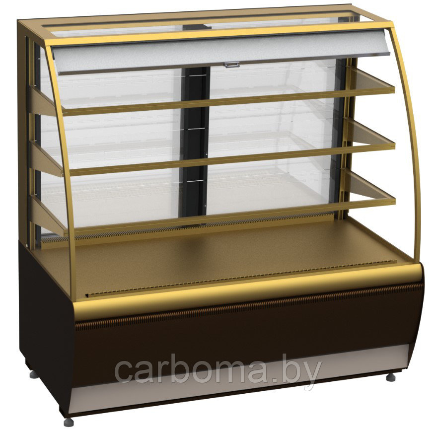 Кондитерская витрина Carboma K70 VM 1,3-2 (открытая) STANDARD Flandria +4…+12