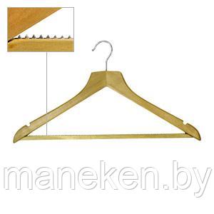 Вешалки-плечики для одежды деревянные (с перекладиной)