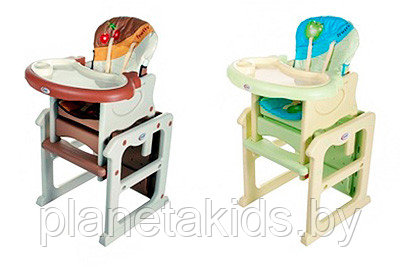 Детский стульчик-трансформер для кормления арт. 8330017 аналог "Animax"(бежевый,зеленый)