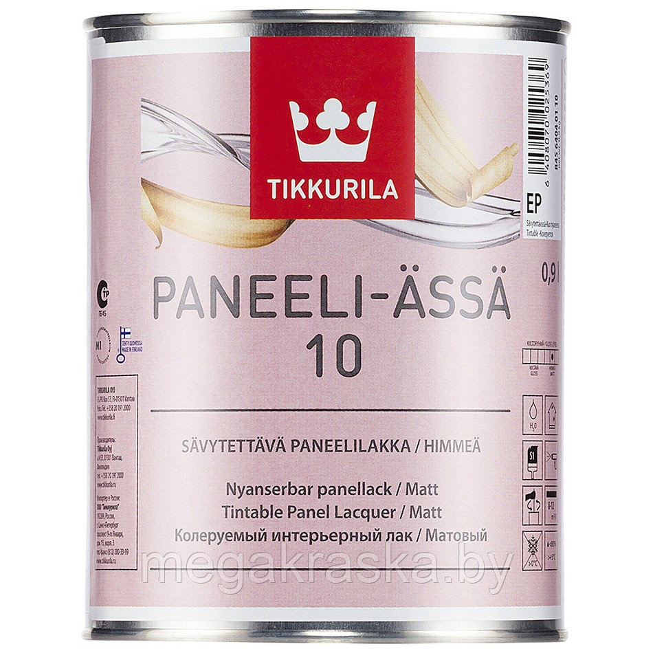 Лак акриловый интерьерный Tikkurila paneeli assa (панели-ясся) матовый 0,9л. - фото 1 - id-p82515898