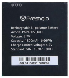 АКБ (батарея, аккумулятор) оригинальная Prestigio PAP4505 DUO 1850mAh