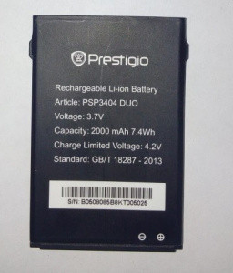 АКБ (батарея, аккумулятор) оригинальная Prestigio PSP3404 DUO 2000mAh - фото 1 - id-p82680924