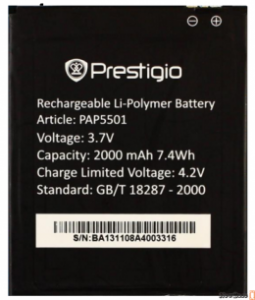 АКБ (батарея, аккумулятор) оригинальная Prestigio PAP5501 2000mAh - фото 1 - id-p82680930