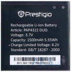 АКБ (батарея, аккумулятор) оригинальная Prestigio PAP4322 DUO 1500mAh (PAP 4322)