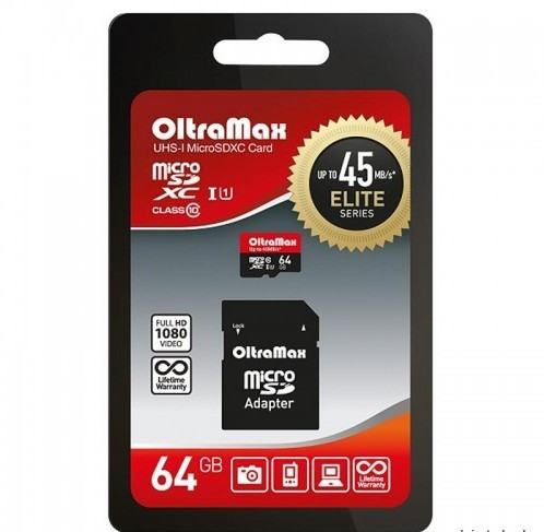 Карта памяти OltraMax microSDXC 64GB Class 10 - фото 1 - id-p82681912
