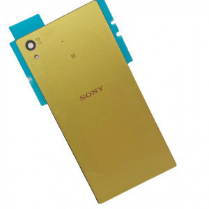 Задняя крышка (стекло) для Sony Xperia Z5 Premium  (E6853, E6833) Золотистая (Gold) Глянцевая