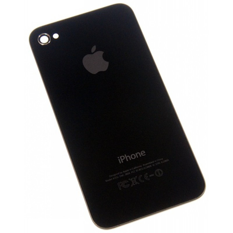 Задняя крышка (стекло) для Apple iPhone 4S (ААА class) (A1387) цвет: черный - фото 1 - id-p82682943