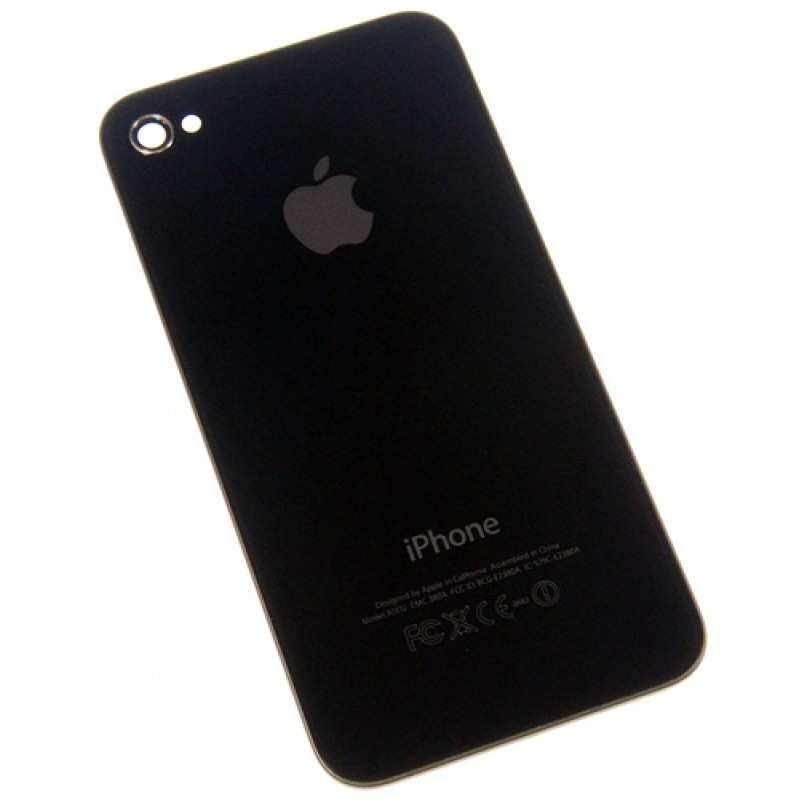 Задняя крышка (стекло) для Apple iPhone 4S (ААА class) (A1387) цвет: черный