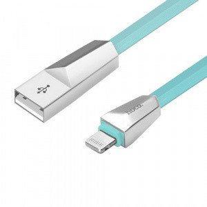 USB дата-кабель HOCO X4 Blue Lightning для Apple iPhone 5, iPhone 5C, iPhone 5s, iPhone 6, iPhone 6s, iPhone 6 - фото 1 - id-p82682969
