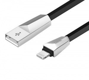 USB дата-кабель HOCO X4 Black Lightning для Apple iPhone 5, iPhone 5C, iPhone 5s, iPhone 6, iPhone 6s, iPhone - фото 1 - id-p82682971