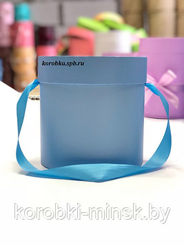 Шляпная коробка эконом вариант 16 см. Цвет: Голубой.
