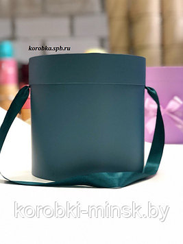Шляпная коробка эконом вариант 22,5 см Цвет: Темно зеленый.