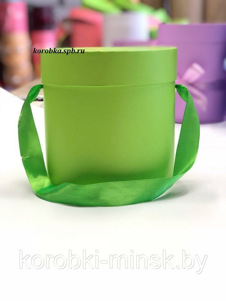 Шляпная коробка эконом вариант 20 см Цвет: Зеленый.