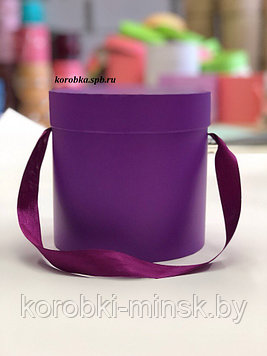 Шляпная коробка эконом вариант 22,5 см Цвет: Фиолетовый.