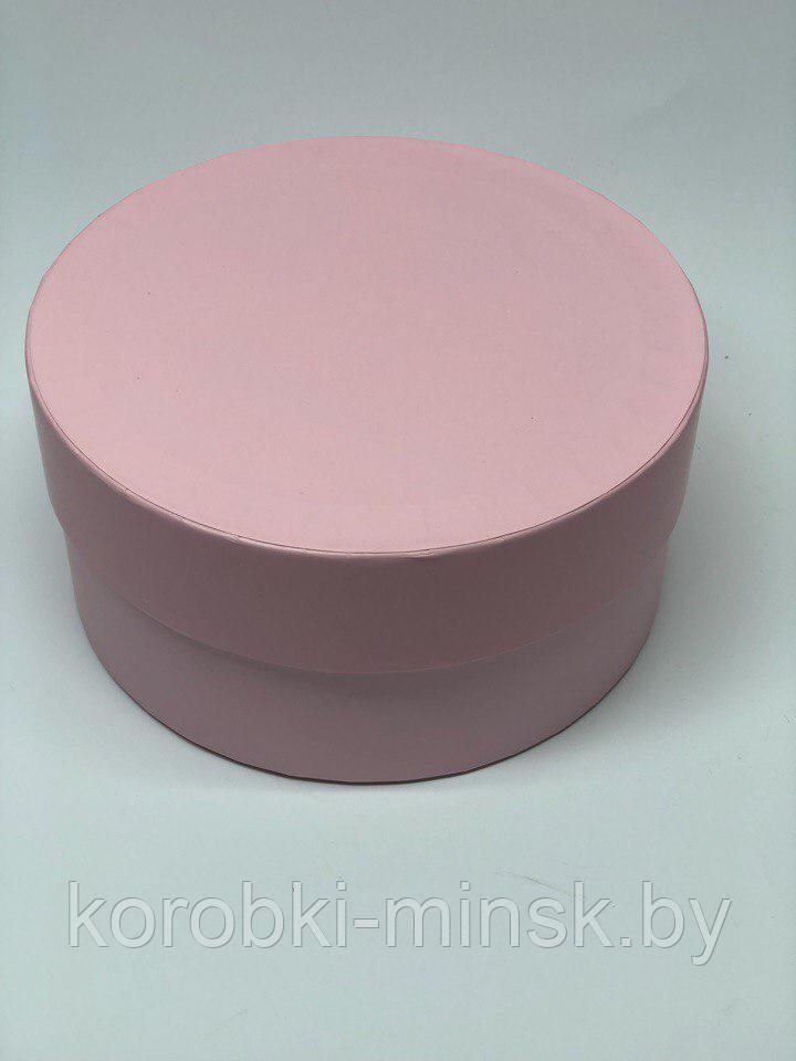Короткая круглая коробка 20*10см. Цвет: Нежно розовый. - фото 2 - id-p82713214