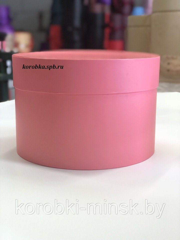 Короткая круглая коробка 22,5*15см. Цвет: Розовый. - фото 1 - id-p82713227