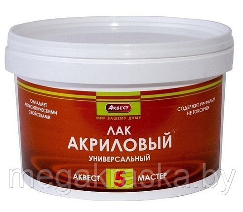 Лак акриловый универсальный "Аквест 5" (бесцветный+цветной) 1л. 2л., фото 2