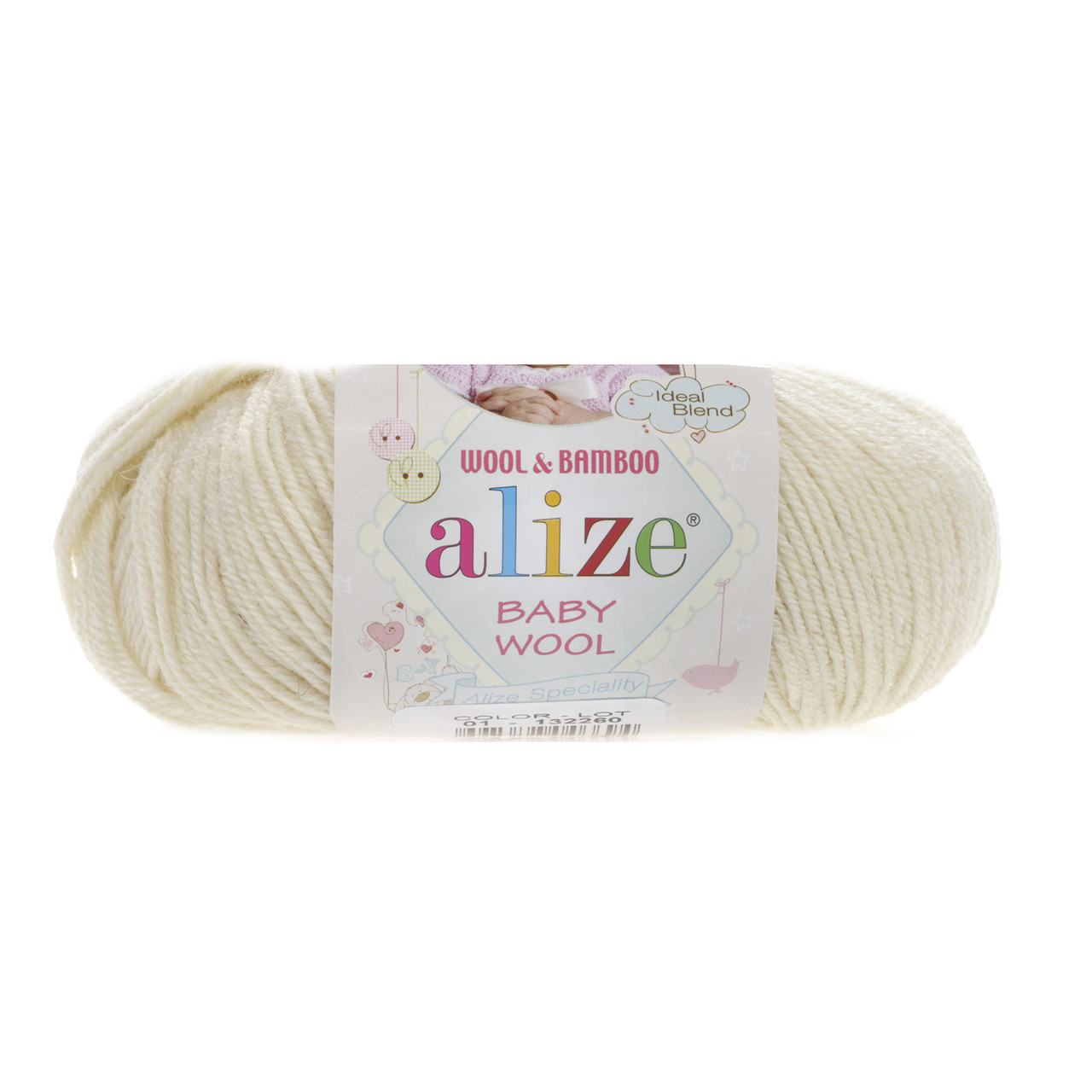 Пряжа Alize Baby Wool цвет 01 кремовый