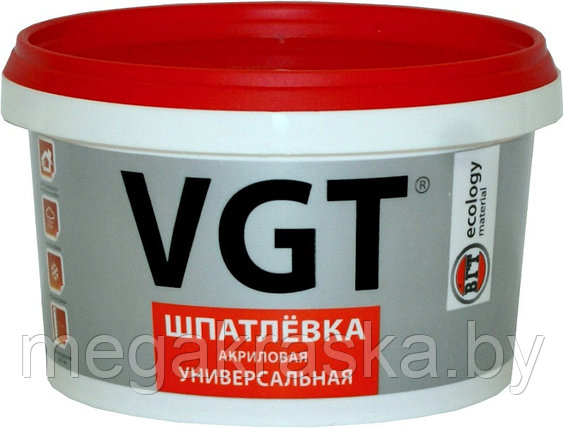 Шпатлевка универсальная VGT для наружных и внутренних работ 3,6кг., фото 2